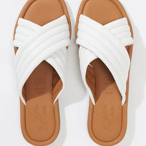 SEYCHELLES Word for Word White Leather Sandals 8 NIB - Picture 2 of 7